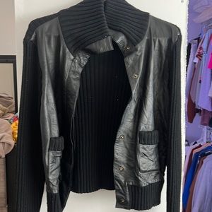 Women’s black leather jacket